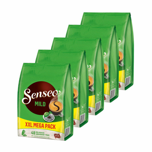 Senseo Kaffeepads Mild Roast, 5er Pack, Feiner und Samtweicher Geschmack, Kaffee Pads für Kaffepadmaschinen, 240 Pads