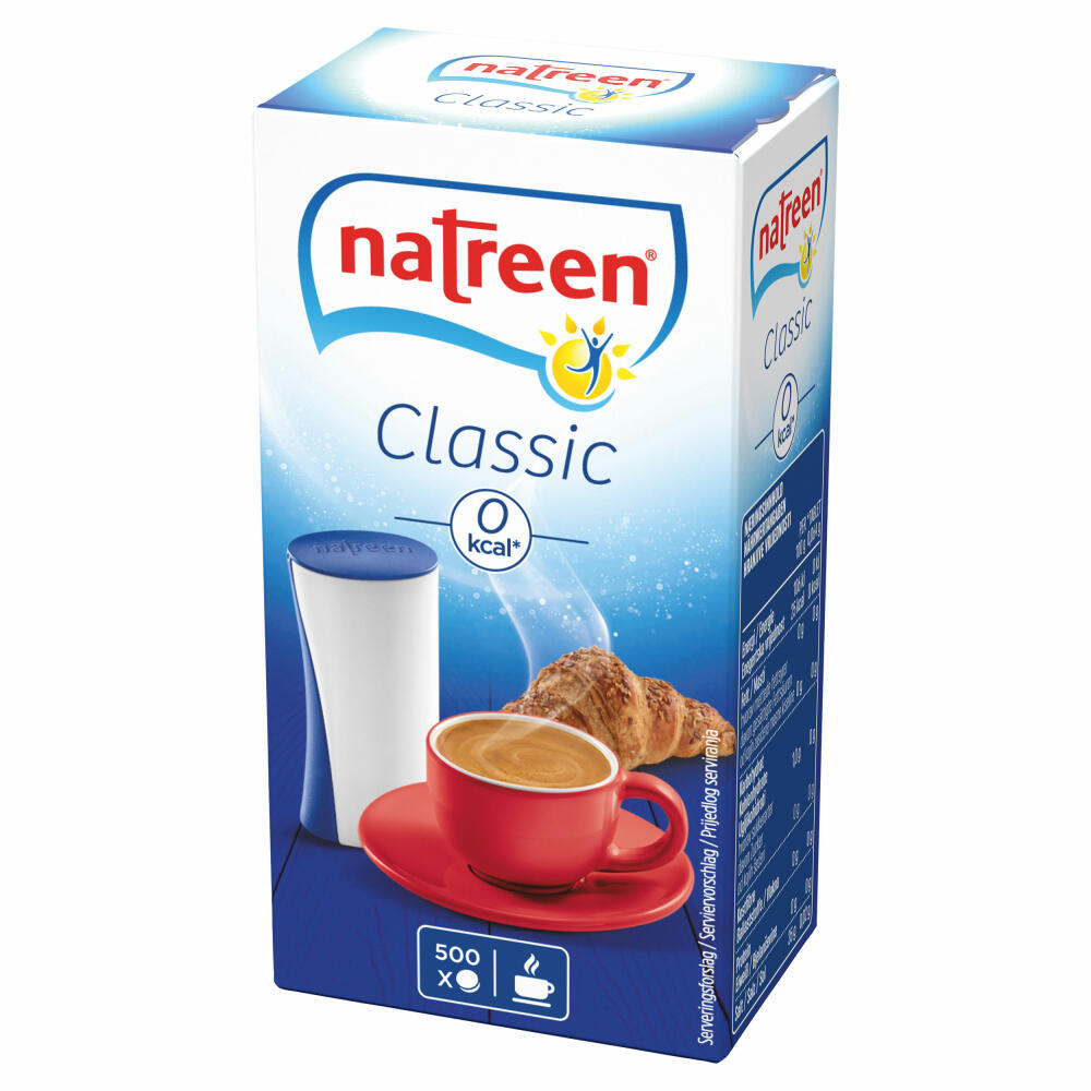 Natreen Classic Tischspender, Süßstoff, Zuckerersatz, kalorienfreies Süßungsmittel, zuckerfrei Alternative, 500 Stück, 4060492