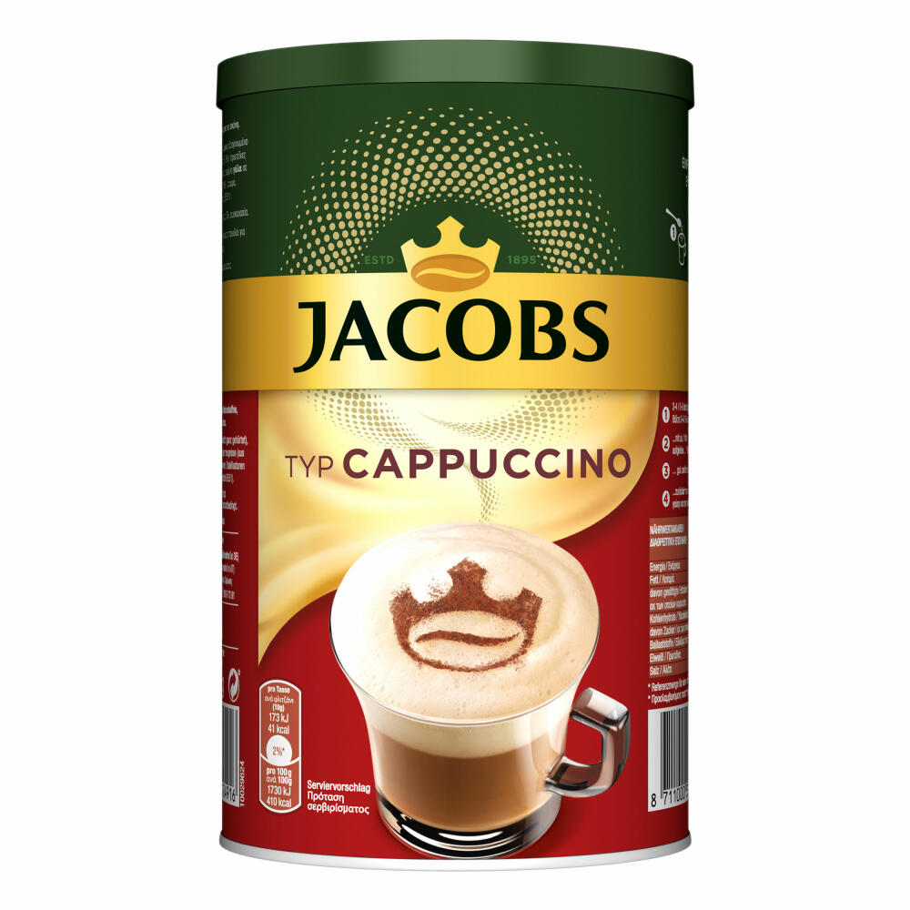 Jacobs Moments Cappuccino, Soluble Coffee, Instant Coffee, Instant Coffee, Soluble Coffee, Can, 220 g