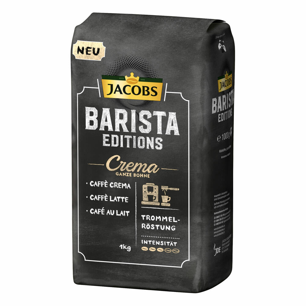 Jacobs Barista Editions Crema, Bohnenkaffee, ganze Bohnen, Röstkaffee, Kaffeebohnen, 1000 g
