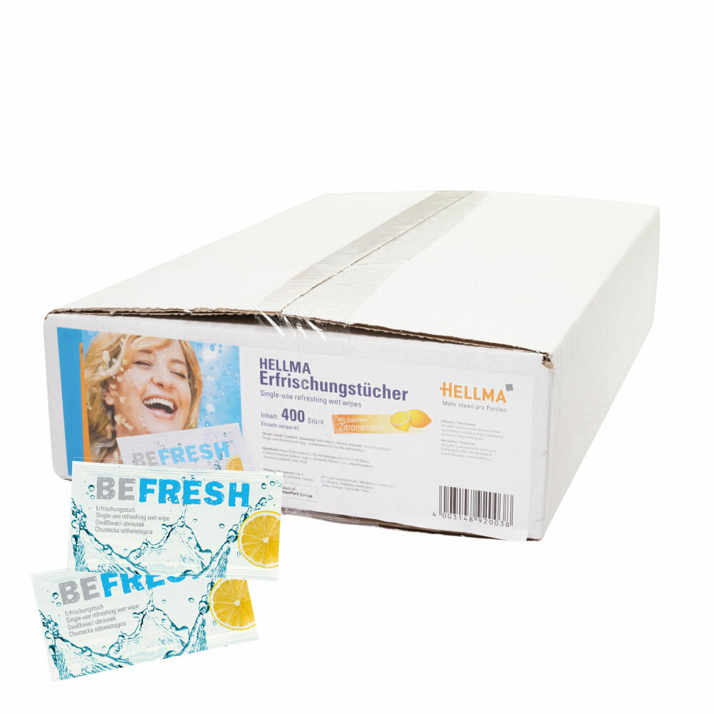 HELLMA refreshing wipes BE FRESH, cleaning wipes, wet wipes, 400 pieces, 60000140