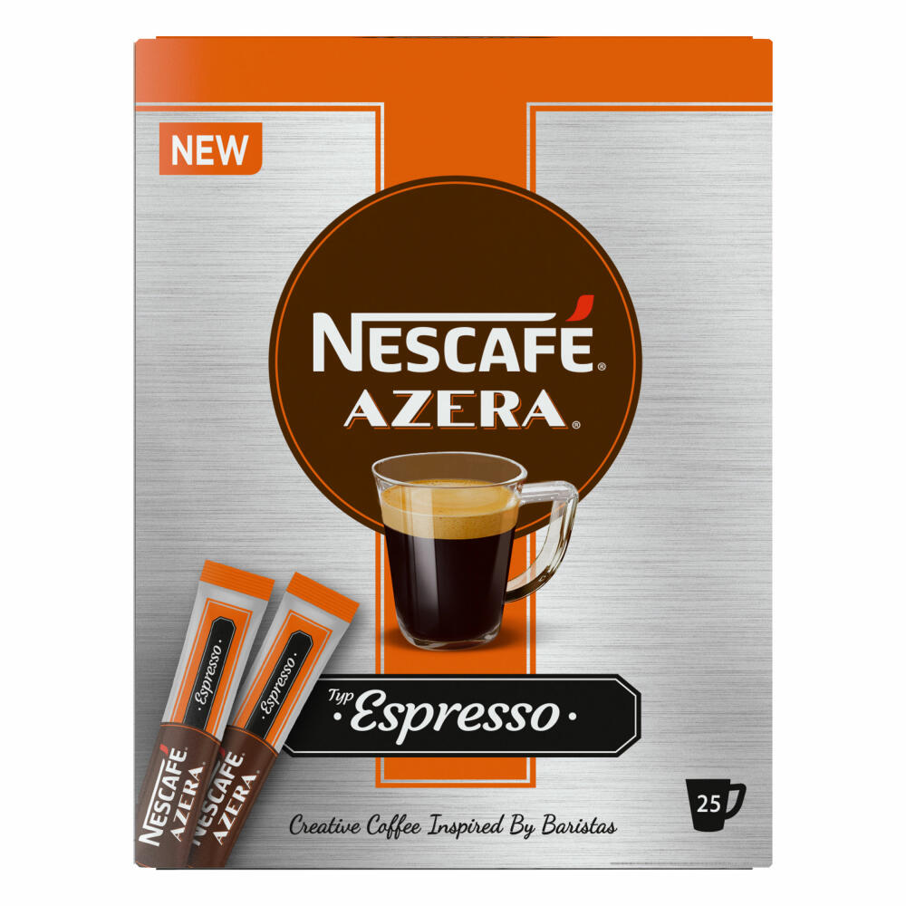 Nescafé Azera Typ Espresso, Kaffee, Instantkaffee mit gemahlenem Bohnenkaffee, 6 x 25 Sticks, 12338452