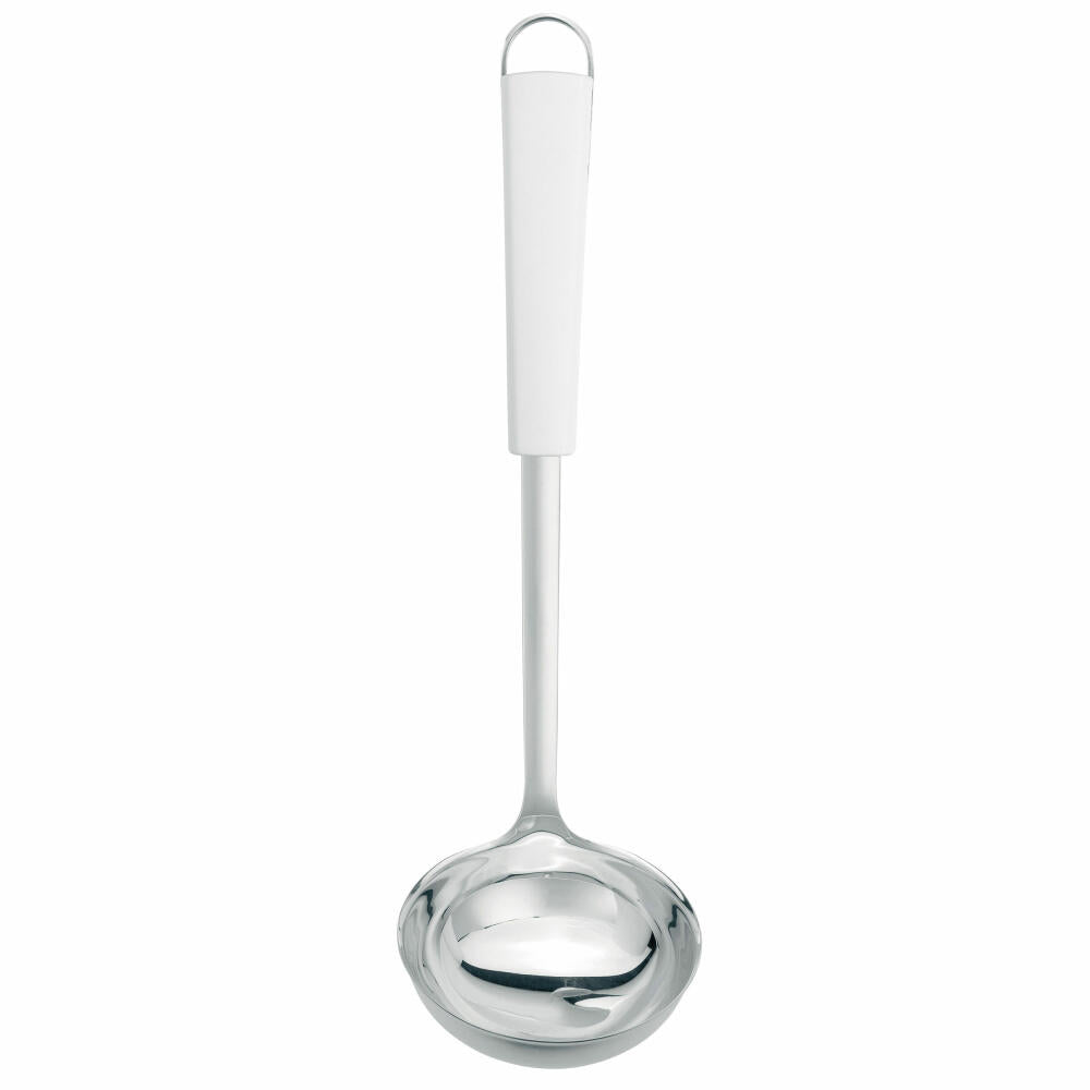 Brabantia Kitchen Helper Essential, Soup Ladle/Sauce Spoon, Ladle in White and Stainless Steel, 400568