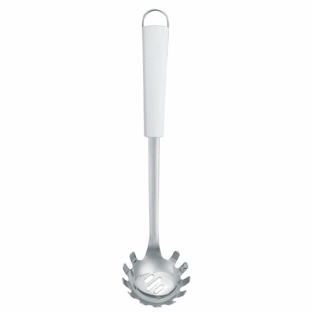 Brabantia Kitchen Helper Essential, Spaghetti Spoon, Pasta Spoon, Ladle White and Stainless Steel, 400582