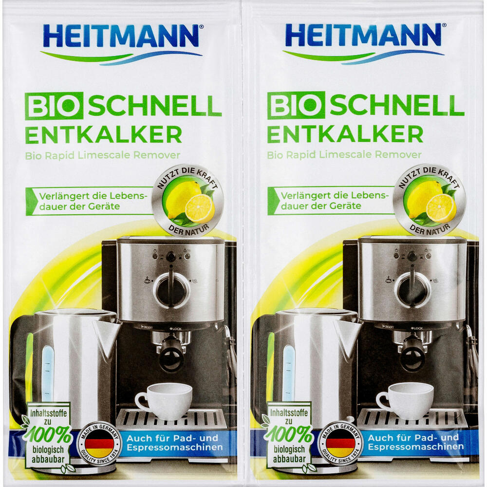 Heitmann Bio Schnellentkalker, Entkalker, Antikalk, Reiniger, 2 x 25 g
