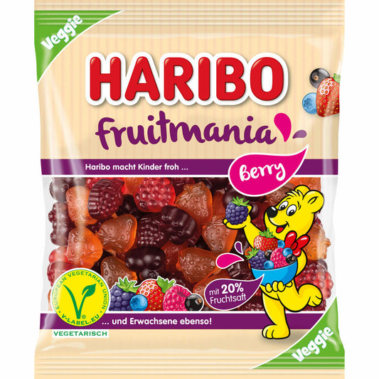 Haribo Fruitmania Berry, Fruchtgummi, Weingummi, im Beutel, Tüte, 160 g