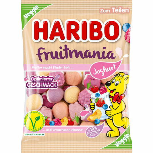 Haribo Fruitmania Joghurt, Fruchtgummi, Weingummi, im Beutel, Tüte, 160 g