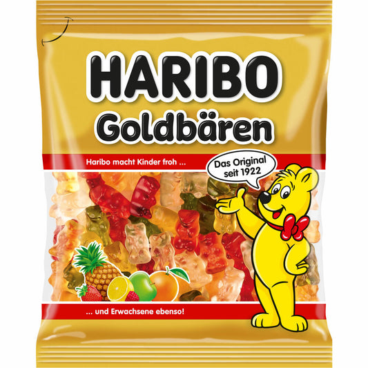 Haribo Goldbären, Gummibärchen, Fruchtgummi, im Beutel, Tüte, 175 g