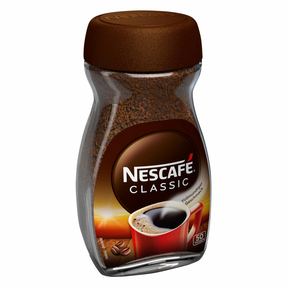 Nescafé Classic 100% instant coffee beans, 100g glass (for approx. 40 cups)