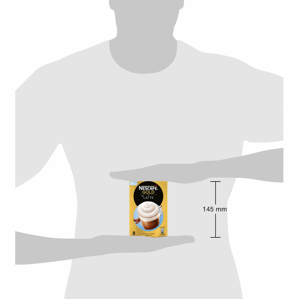 Nescafé Gold Typ Latte, Löslicher Bohnenkaffee, Instantkaffee, Instant Kaffee, 5 x 8 Portionen