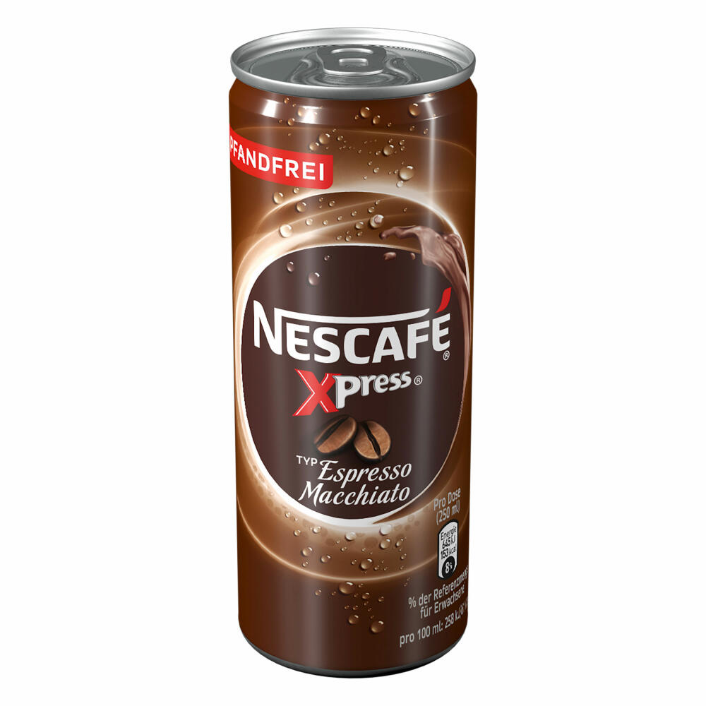 Nescafé Xpress Espresso Macchiato, Kaffee, Eiskaffee, Milchkaffee, Frappé, 12 x 250 ml Dose