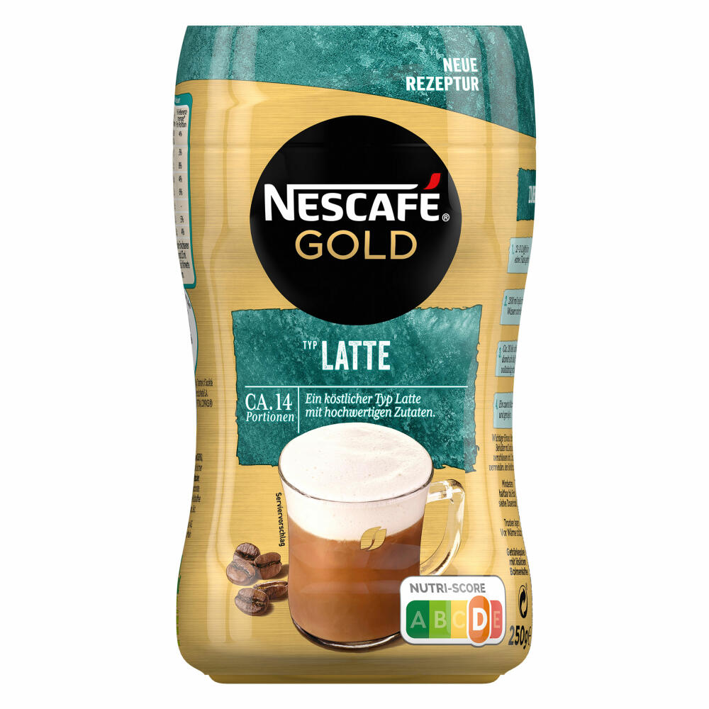 Nescafé Gold Typ Latte, Löslicher Kaffee, Instantkaffee, Instant Kaffee, Dose 250 g, 012404696