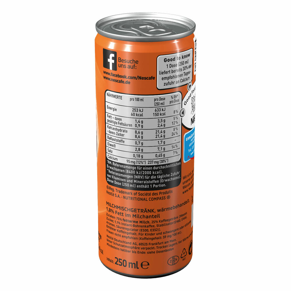 Nescafé Xpress Cappuccino, Coffee, Iced Coffee, Latte, Frappé, 12 x 250 ml can