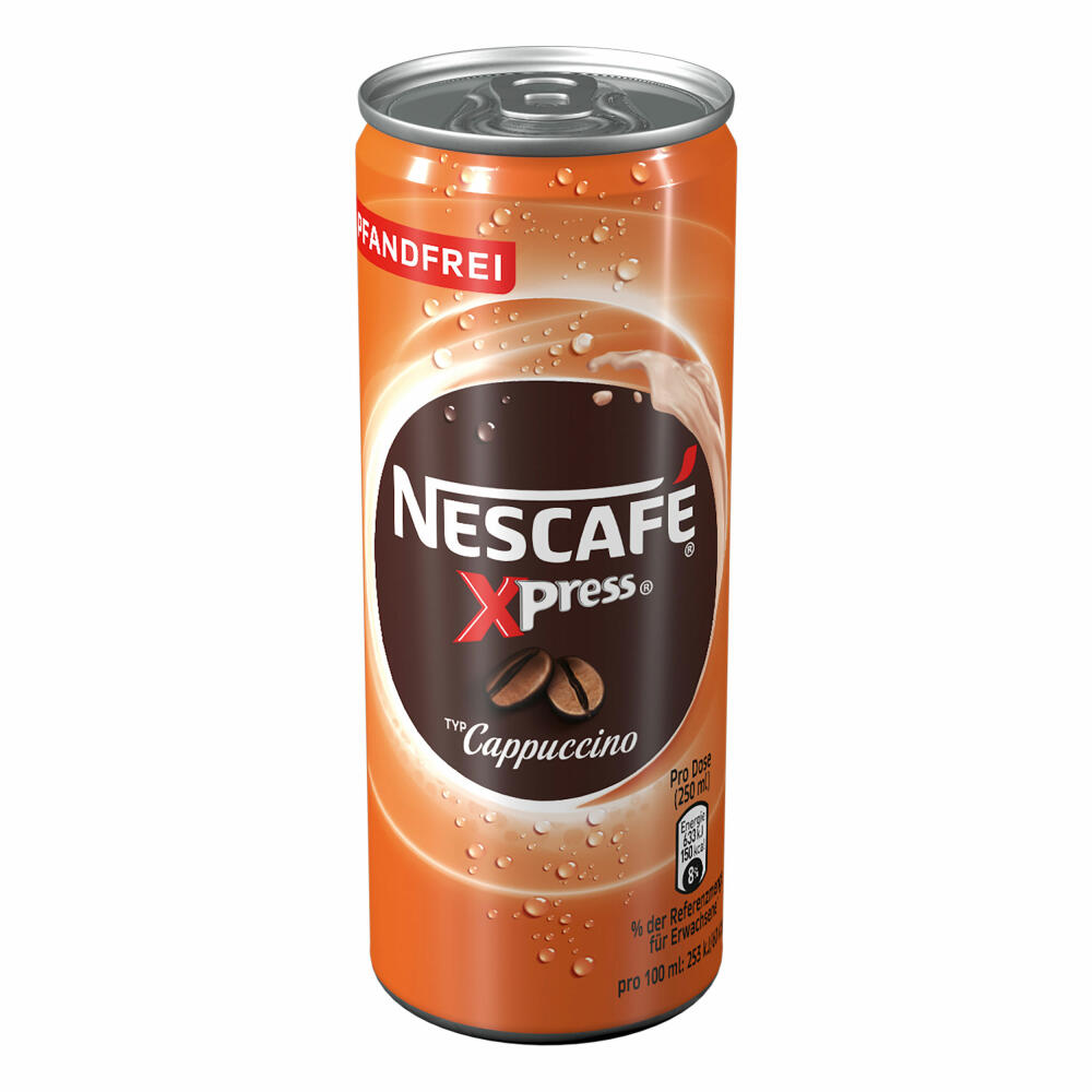 Nescafé Xpress Cappuccino, Coffee, Iced Coffee, Latte, Frappé, 12 x 250 ml can