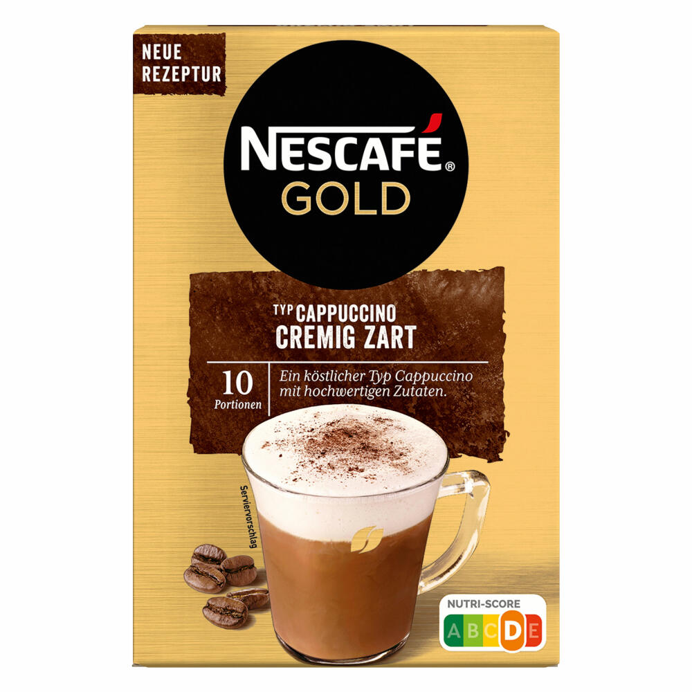 Nescafé Gold Typ Cappuccino Cremig Zart, Löslicher Bohnenkaffee, Instantkaffee, Kaffee, 3 x 10 Portionen