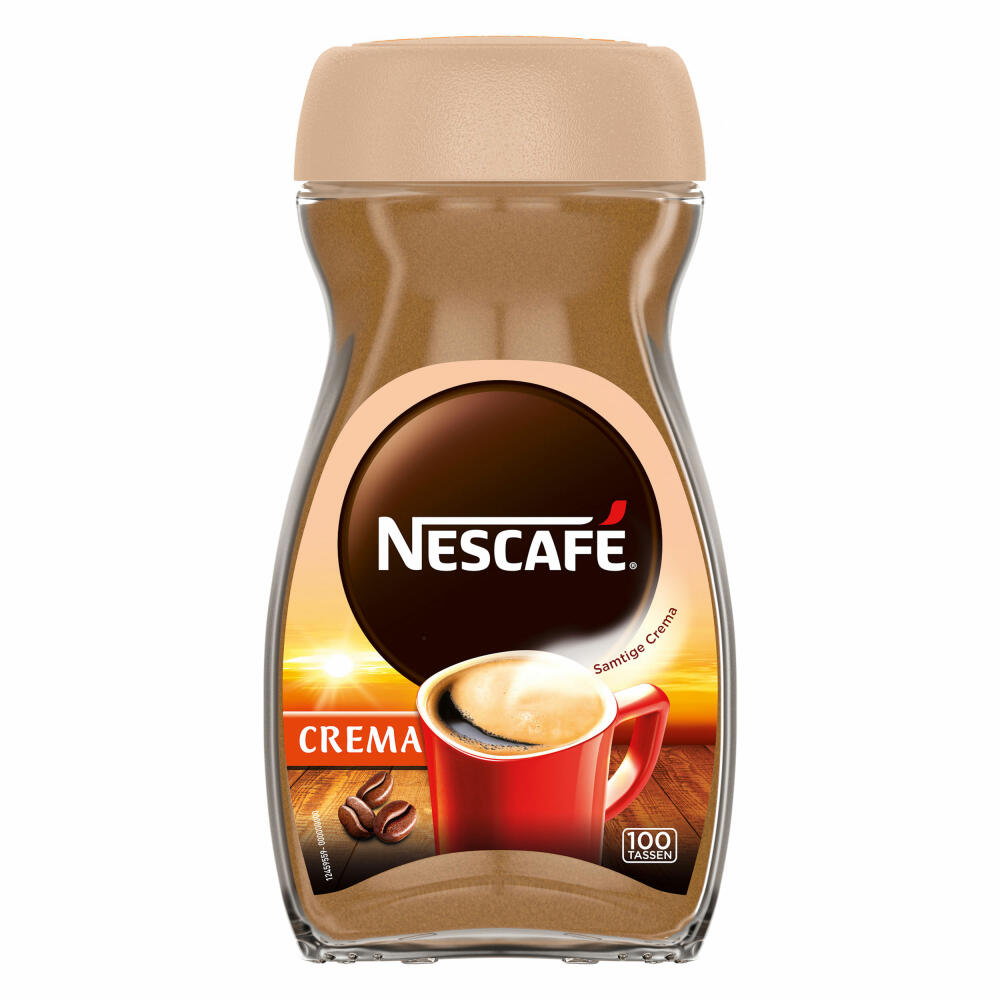 Nescafé Classic Crema, löslicher Bohnenkaffee, Kaffee, Glas, 200 g, für 100 Tassen