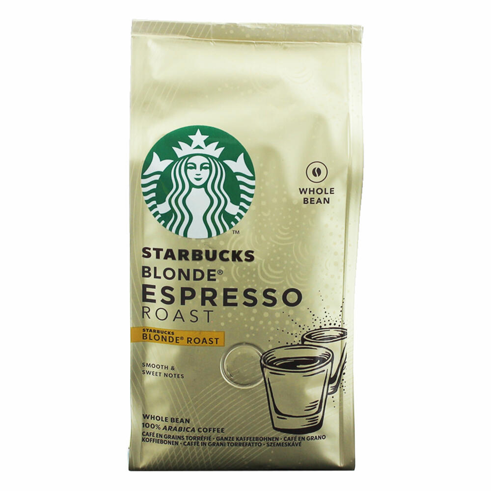 Starbucks Blonde Espresso Kaffee, 6er Set, Blonde Roast, Röstkaffee, Samtig und Süß, Ganze Bohnen, 6 x 200 g