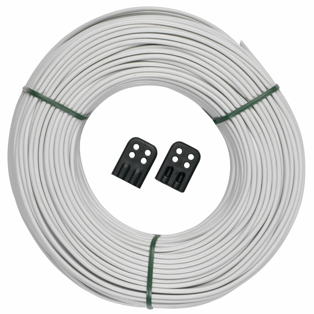 Brabantia Clothesline with Fastening Clips, Clothespins, Pegs, 65 Meters, Grey, 297243