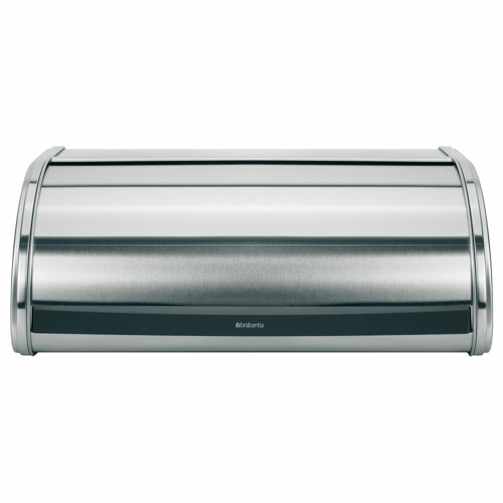 Brabantia bread bin, roll-up bread bin, bread box, bread container made of metal, matt stainless steel, 348921
