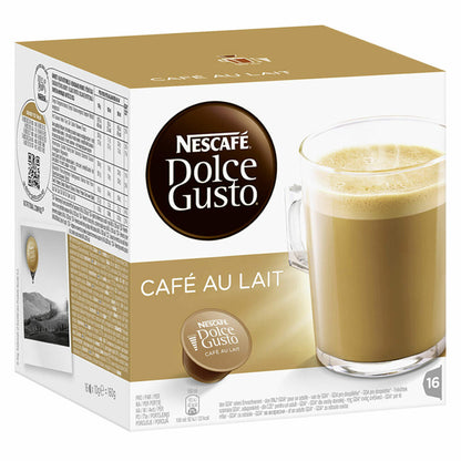 Nescafé Dolce Gusto Café au lait, Kaffee, Milchkaffee, Kaffeekapsel, 6er Pack, 6 x 16 Kapseln