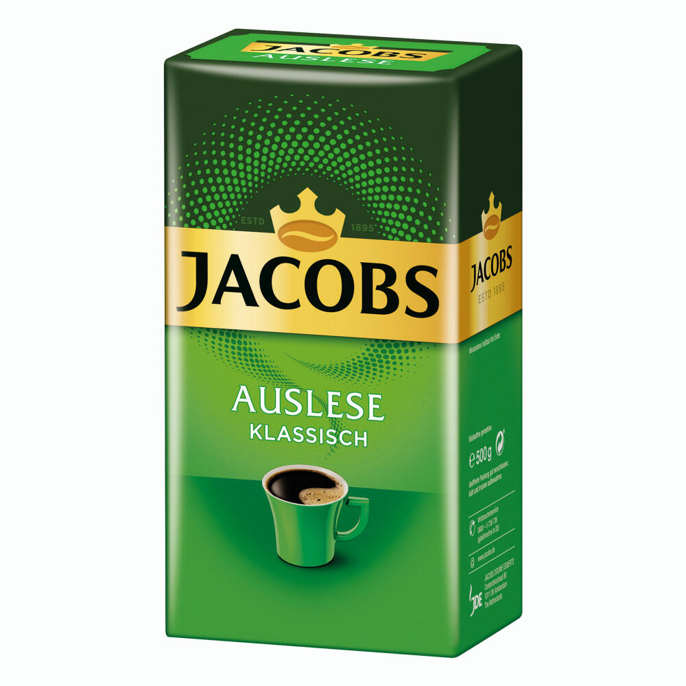 Jacobs Auslese Classic Ground, ground roasted coffee, filter coffee, coffee, 500 g