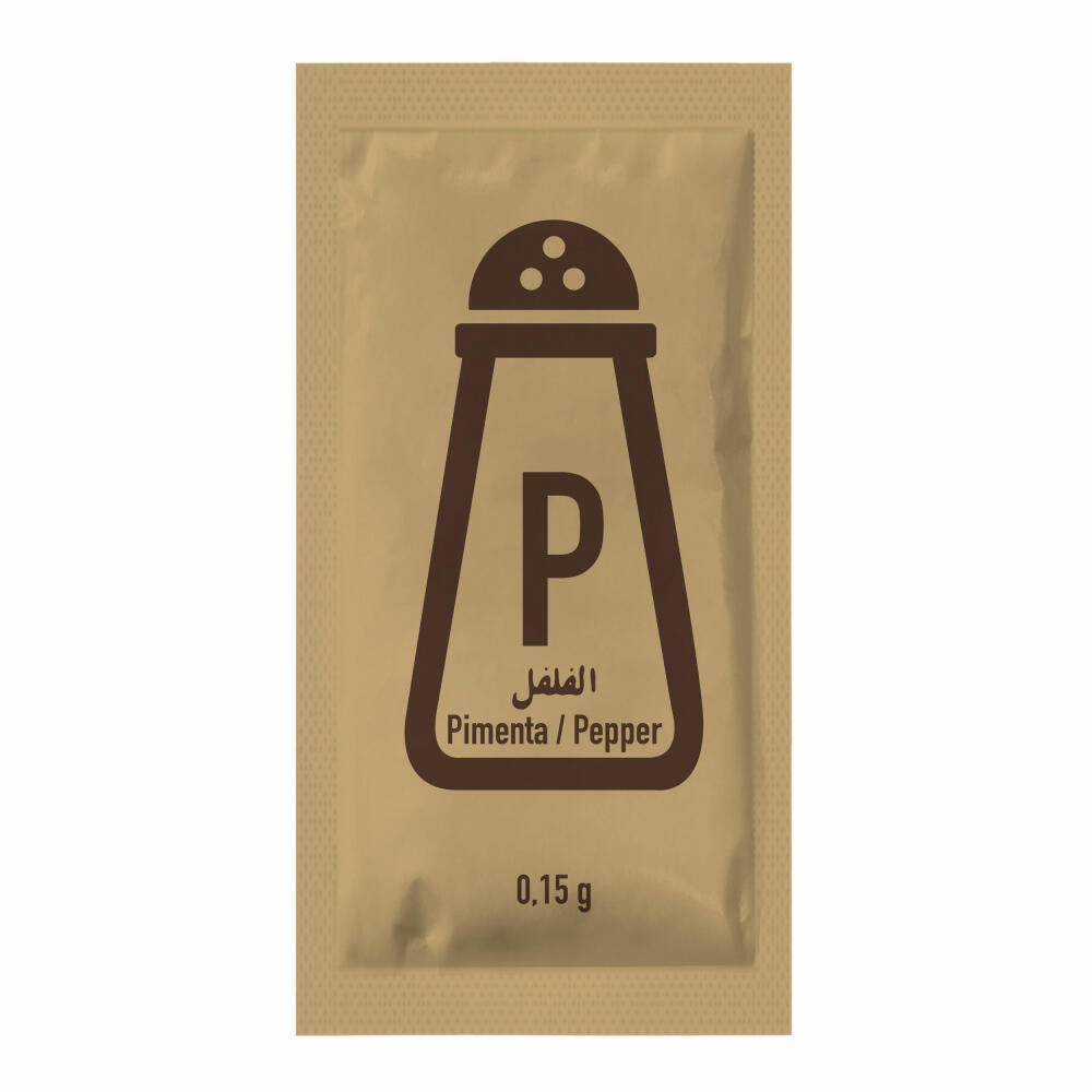 Hellma Pepper Sachets Sustainable, Black Pepper, Ground, for Gastronomy and Hotel, 2000 x 0.15 g
