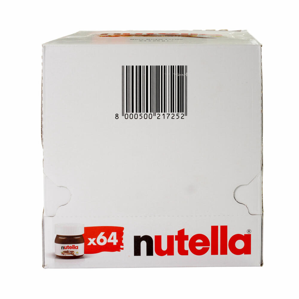 Ferrero Nutella Mini Glass, Hazelnut Nougat Cream, Spread, 64 pieces each 25 g, 70101951