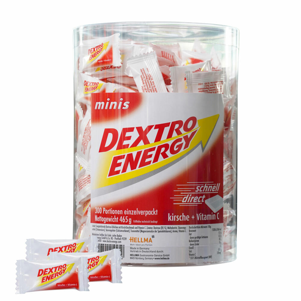 Dextro Energy Mini Kirsche, Traubenzuckertäfelchen, 300 Stück, 70000147
