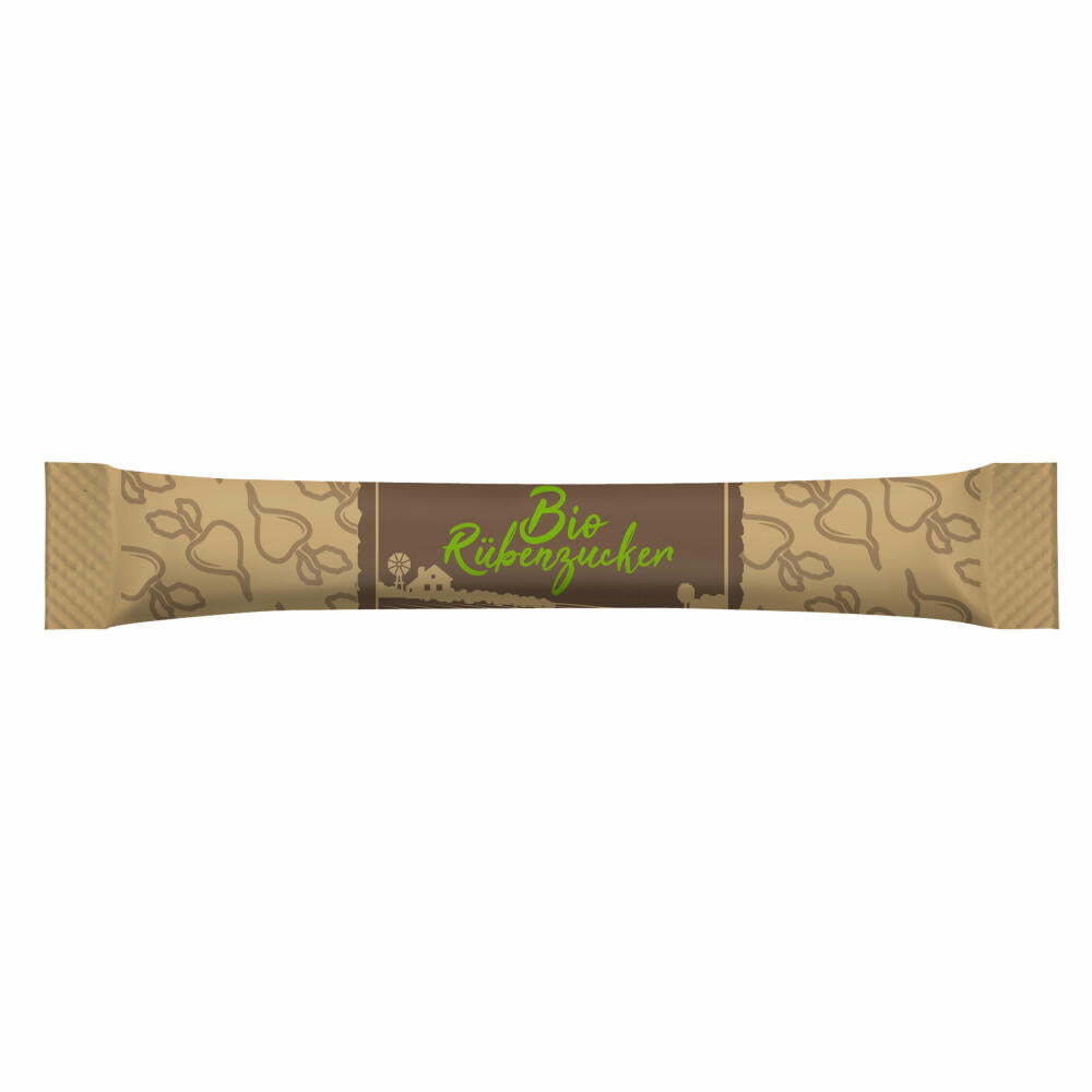Hellma Organic Beet Sugar Sachets, Sugar for Gastronomy and Hotels, 500 Sachets of 4 g each