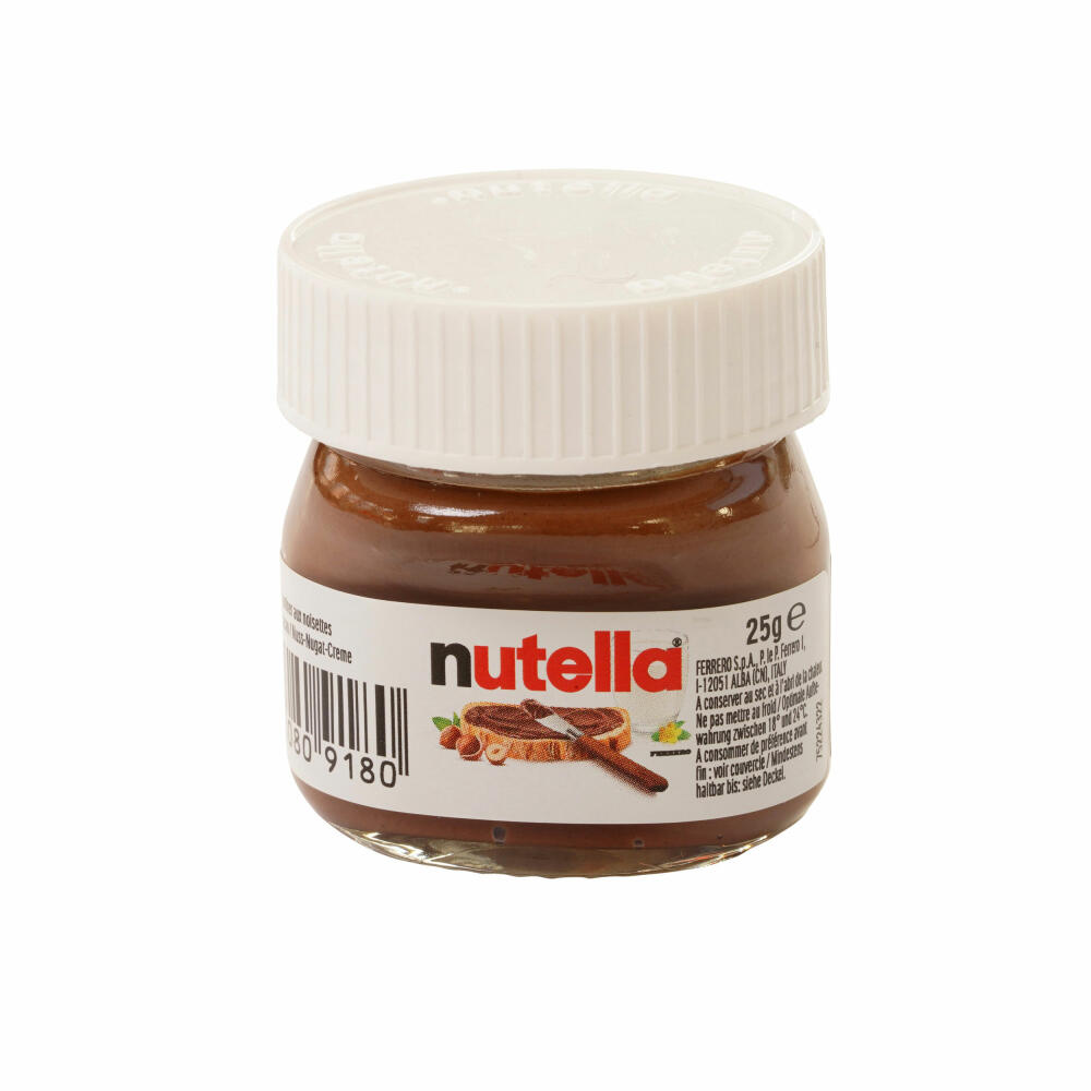 Ferrero Nutella Mini Glass, Hazelnut Nougat Cream, Spread, 64 pieces each 25 g, 70101951
