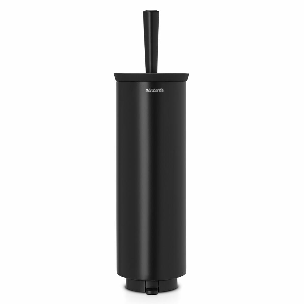 Brabantia WC Set & Brush, Toilet Brush, Toilet Brush De Luxe, Stainless Steel Black, 483349