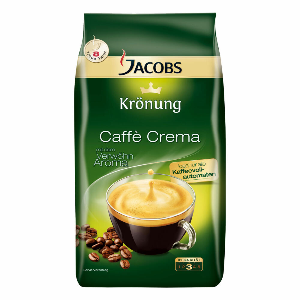 Jacobs Krönung Caffè Crema, 2er Set, Röstkaffee, Kaffee, ganze Bohnen, Kaffeebohnen, 2 x 1000 g