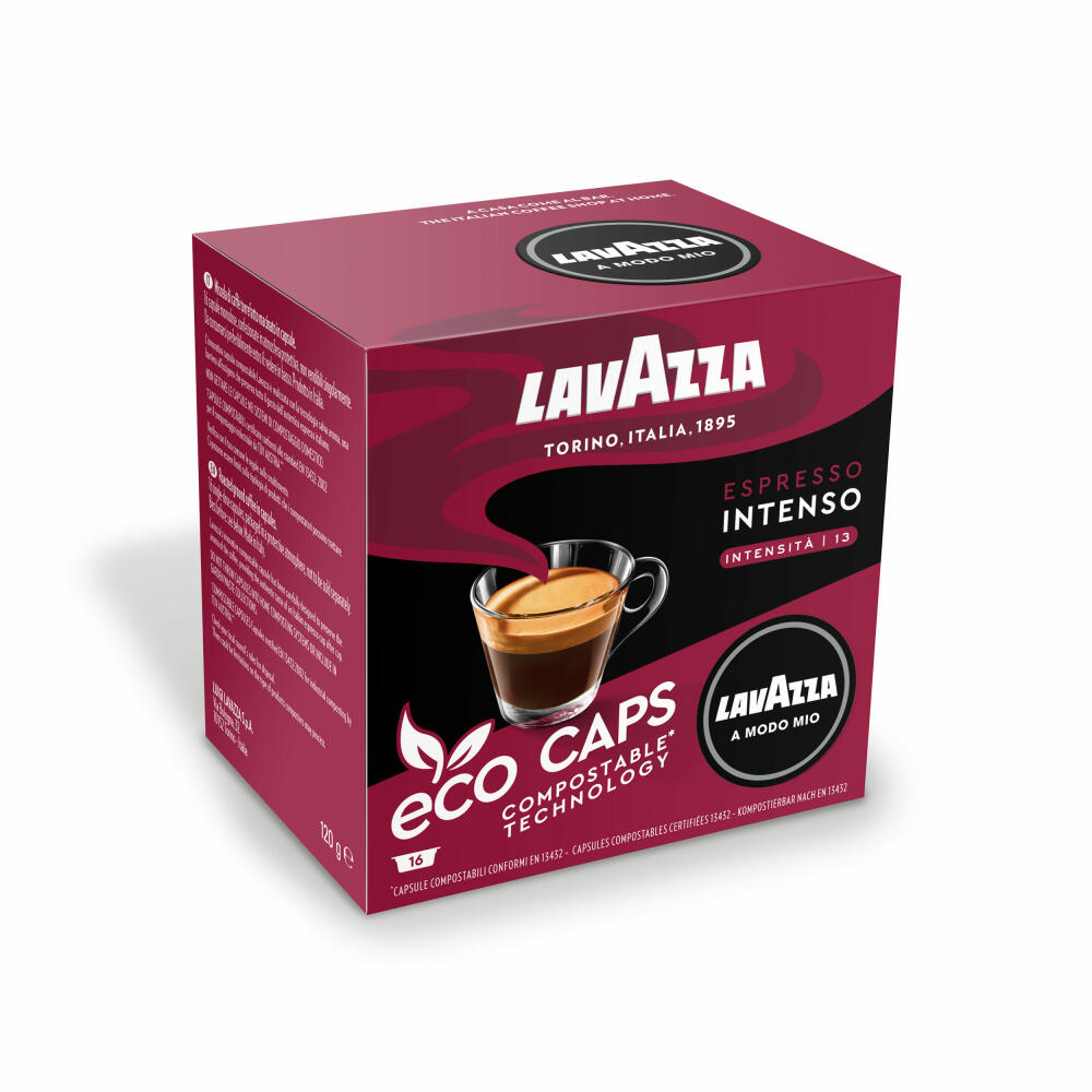 Lavazza A Modo Mio Eco Kaffeekapseln Espresso Intenso, Kaffee Kapsel, Kompostierbar, 2 x 16 Kapseln