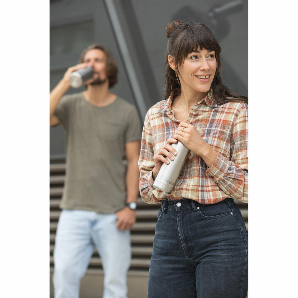 THERMOS Isolier-Trinkflasche TC DAILY BOTTLE, Thermosflasche, Isoflasche, Flasche, Edelstahl, Steel Mat, 500 ml, 4200205050