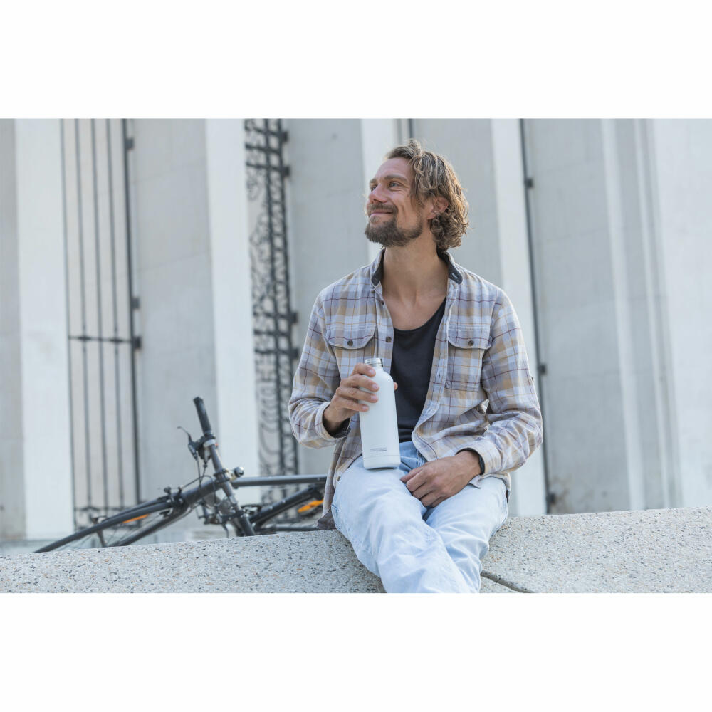 THERMOS Isolier-Trinkflasche TC DAILY BOTTLE, Thermosflasche, Isoflasche, Flasche, Edelstahl, White Mat, 700 ml, 4200211070