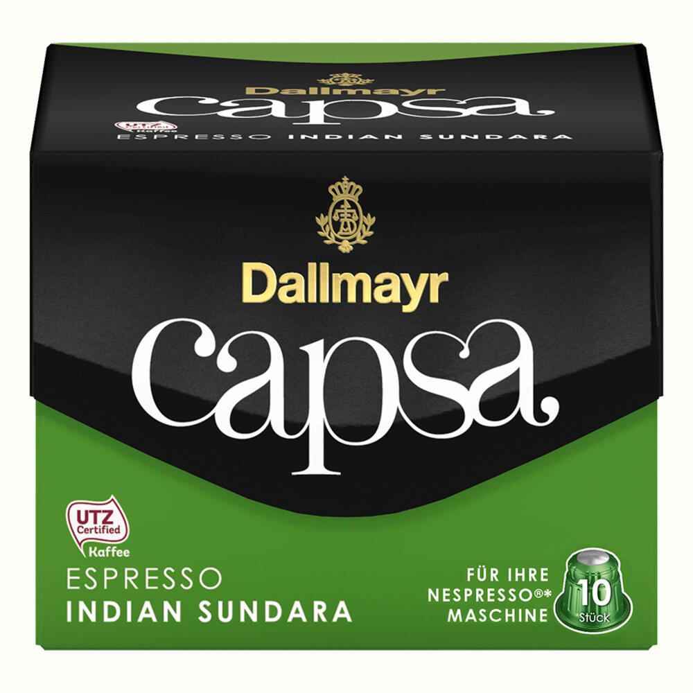 Dallmayr Capsa Espresso Indian Sundara, Nespresso Compatible Capsule, Coffee Capsule, Espresso Capsule, Roasted Coffee, 30 Capsules