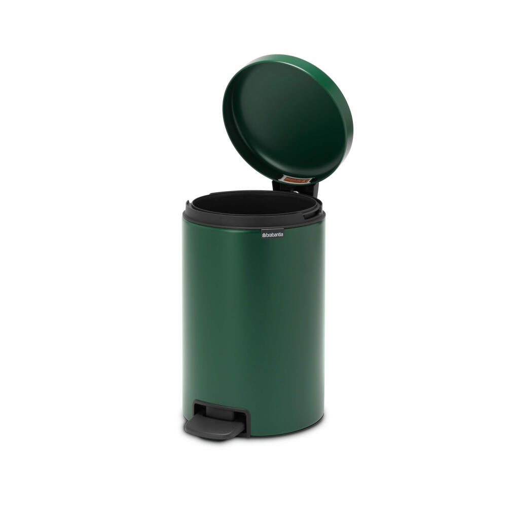 Brabantia Pedal Bin NewIcon, Waste Bin, Garbage Can, Steel, Pine Green, 12 L, 304040