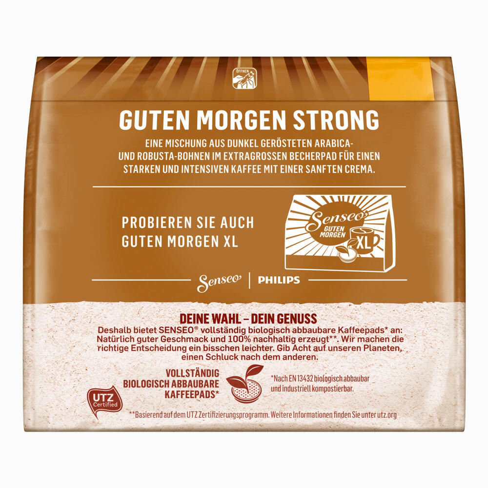 Senseo Kaffeepads Guten Morgen Strong XL, Stark & Intensiv, 10 Kaffee Pads, 125 g