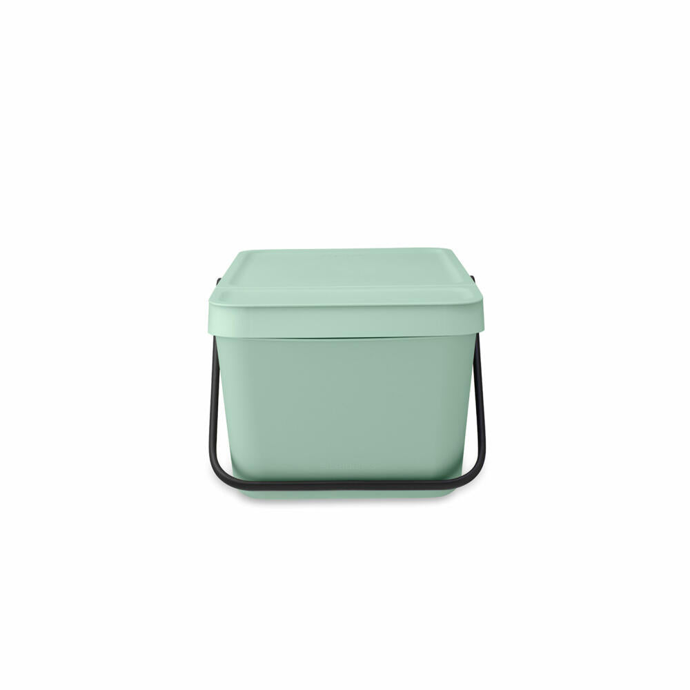 Brabantia Sort & Go Waste Bin, Waste Bin, Garbage Can, Plastic, Jade Green, 20 L, 277764
