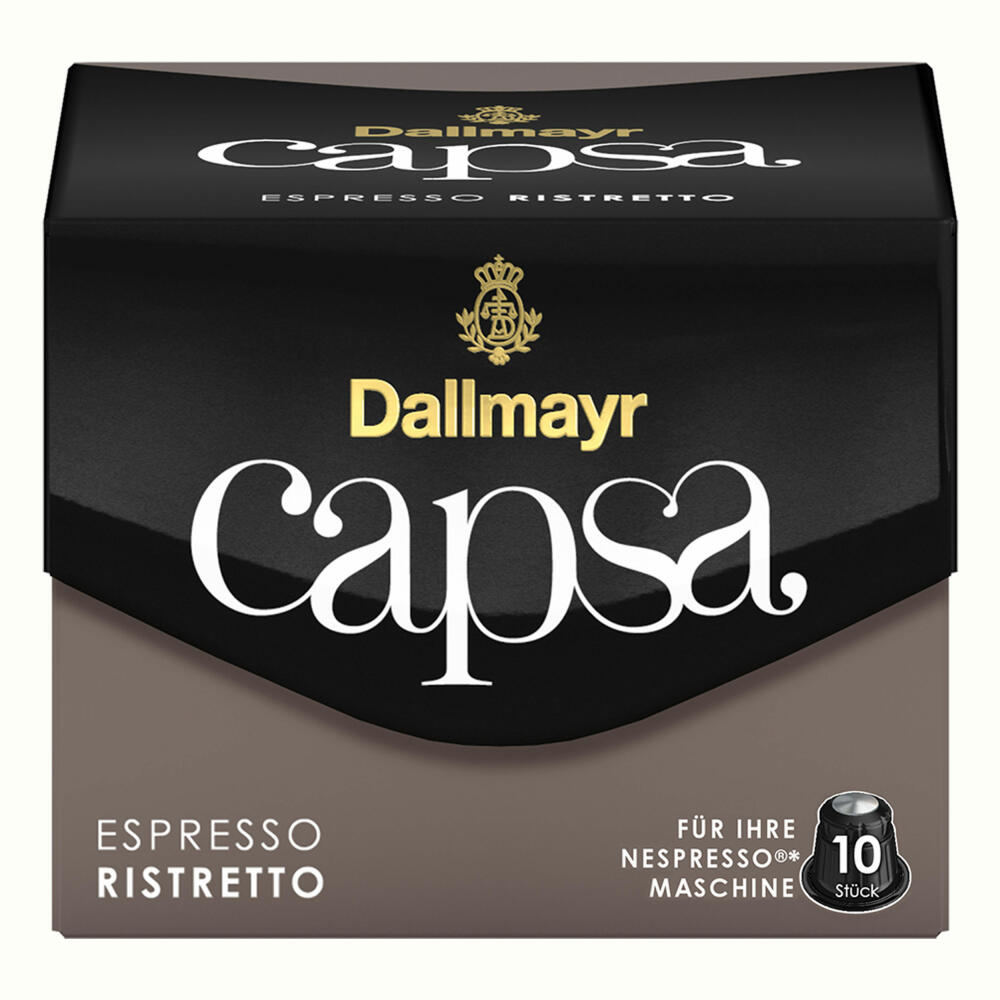 Dallmayr Capsa Espresso Ristretto, Nespresso Kompatibel Kapsel, Kaffeekapsel, Espressokapsel, Röstkaffee, Kaffee, 30 Kapseln