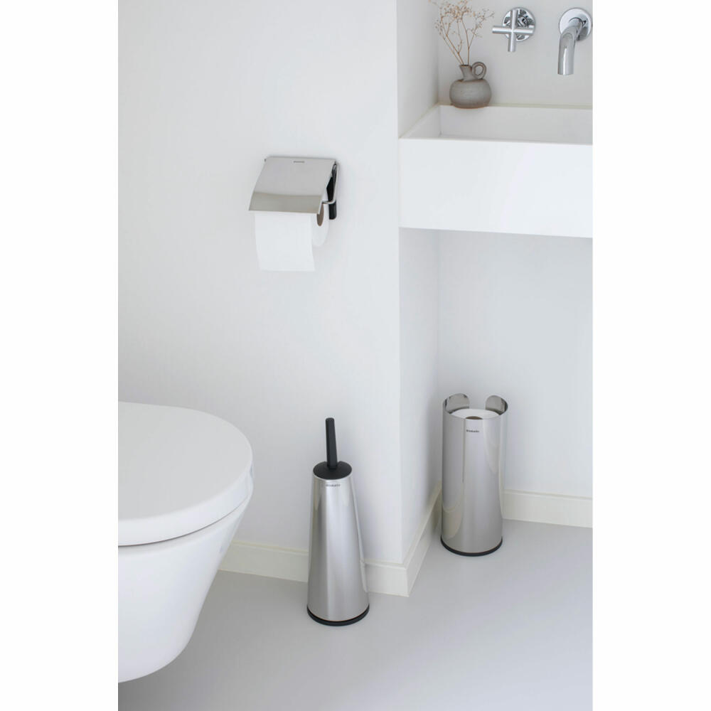 Brabantia ReNew toilet paper holder, toilet paper holder, roll holder, stainless steel, 414589