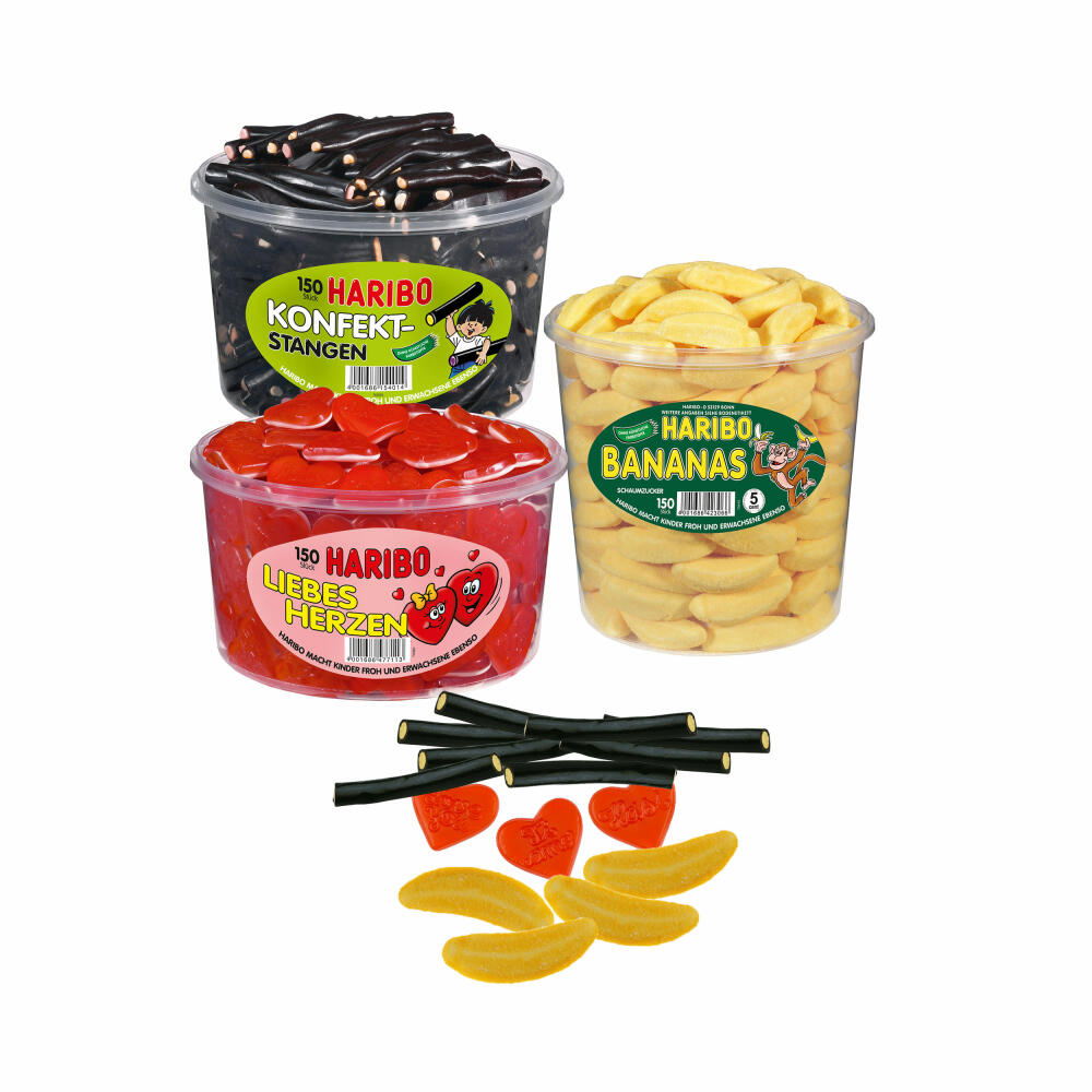 Haribo Public Viewing WM Fussball Paket Deutschland Schland, Die Mannschaft Set, Fan sein und Fahne zeigen, Schwarz Rot Gold, Europameisterschaft