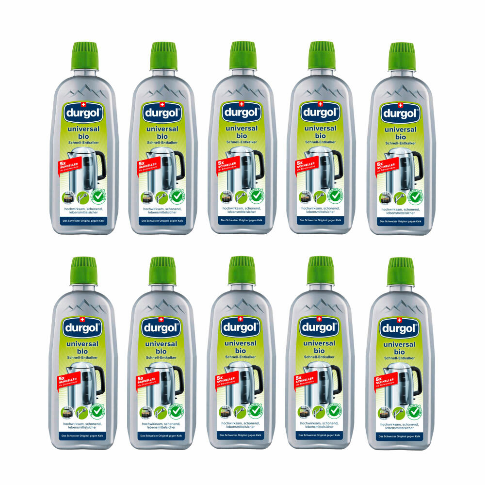 Durgol Universal Schnell-Entkalker Karton, Maschinenentkalker, Kalkentferner, Kalkreiniger, 10x 500 ml