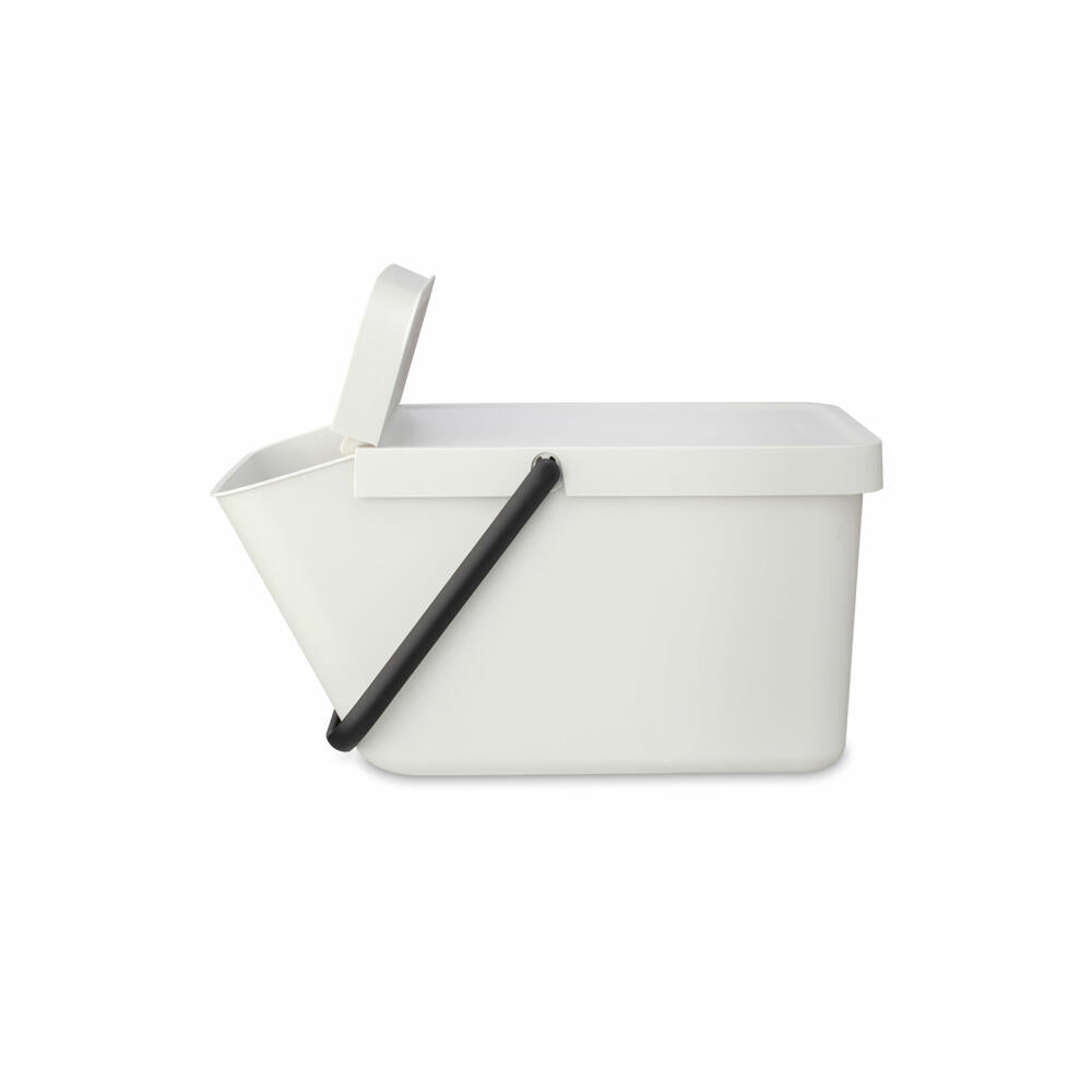 Brabantia Sort & Go Waste Bin, Waste Bin, Garbage Can, Plastic, Light Grey, 20 L, 277702