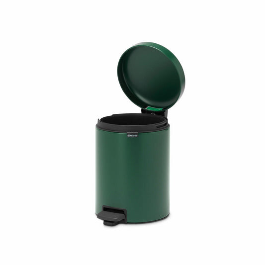 Brabantia Pedal Bin NewIcon, Waste Bin, Garbage Can, Steel, Pine Green, 5 L, 304026
