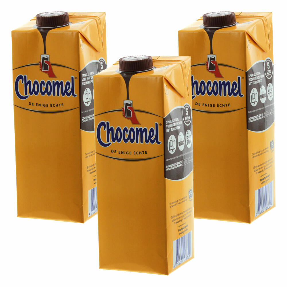 Chocomel Cocoa Box, Set of 3, Drinking Chocolate, Holland Chocolate, Drinking Chocolate, 1 L