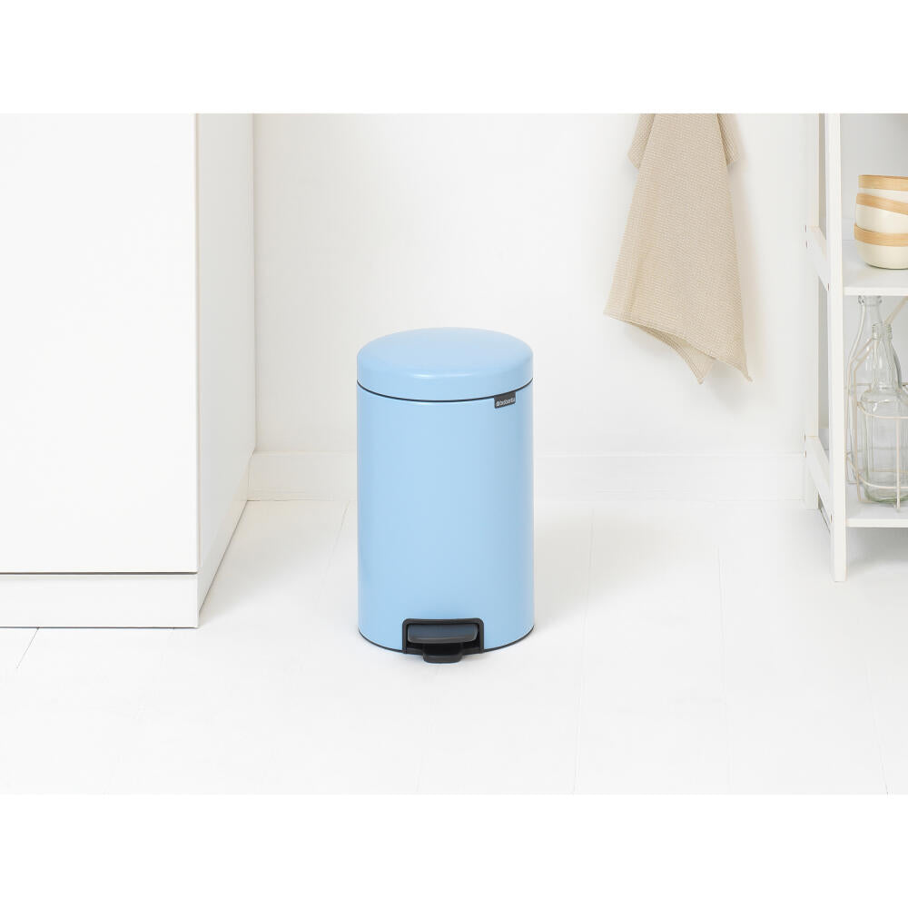 Brabantia NewIcon Treteimer, Mülleimer, Abfalleimer, Stahl, Dreamy Blue, 12 L, 202483