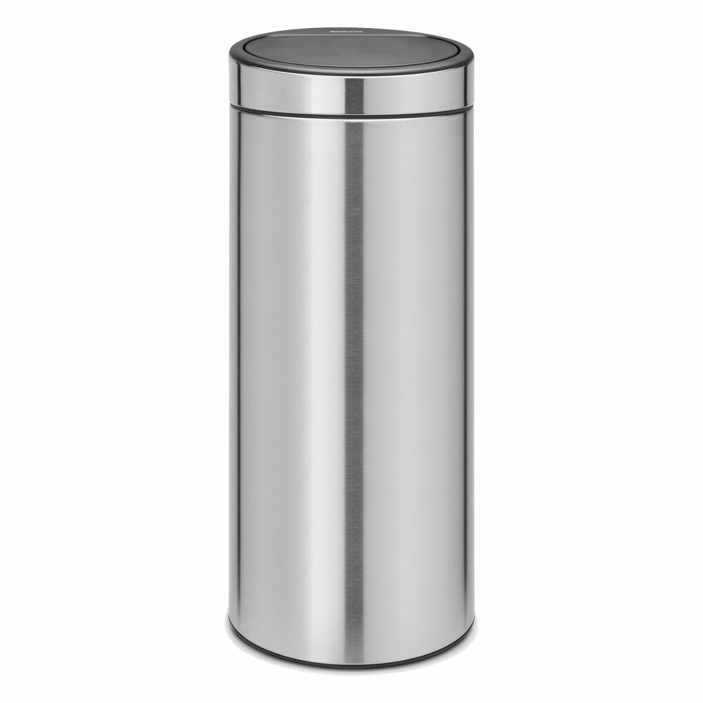 Brabantia Touch Bin, Mülleimer, Abfalleimer, Papierkorb in Matt Steel, 30 Liter, 115349
