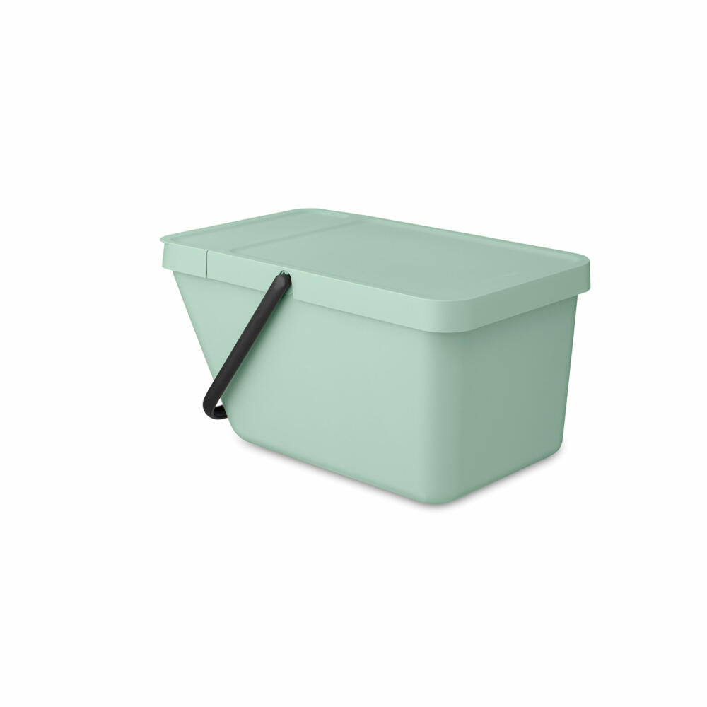 Brabantia Sort & Go Waste Bin, Waste Bin, Garbage Can, Plastic, Jade Green, 20 L, 277764