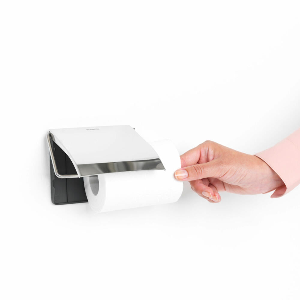 Brabantia ReNew toilet paper holder, toilet paper holder, roll holder, stainless steel, 414589